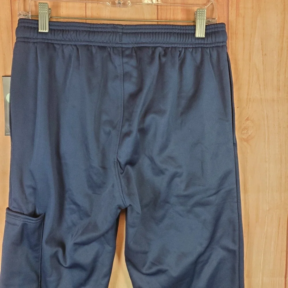 Reebok Cargo Jogger Pants Mens Small Blue Relaxed Fit Fleece Lined Drawstring